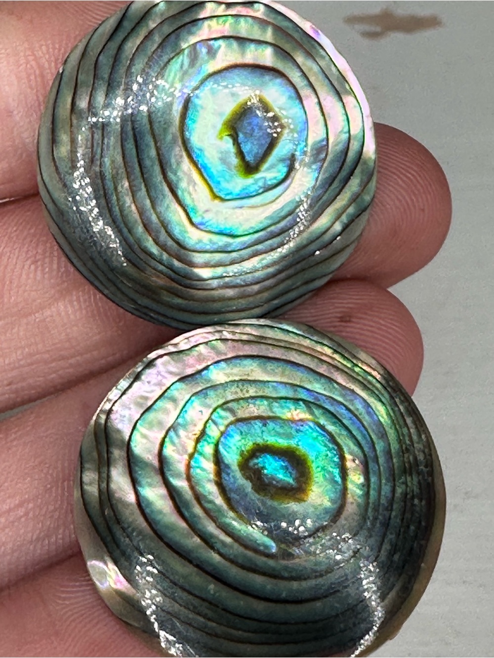 Harvey Avedon Midcentury Abolone Shell Cufflinks